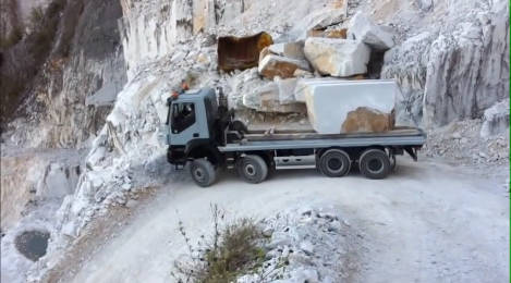 Transporting Carrara Marble Blocks