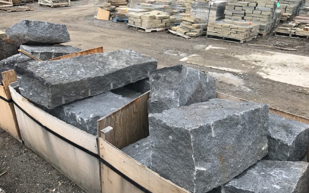 Drilled and split granite blocks 1167