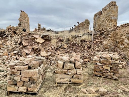 Reclaimed stone from a homestead-era barn